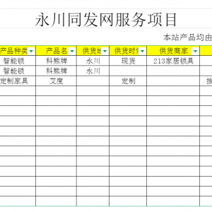 永川同发网服务项目